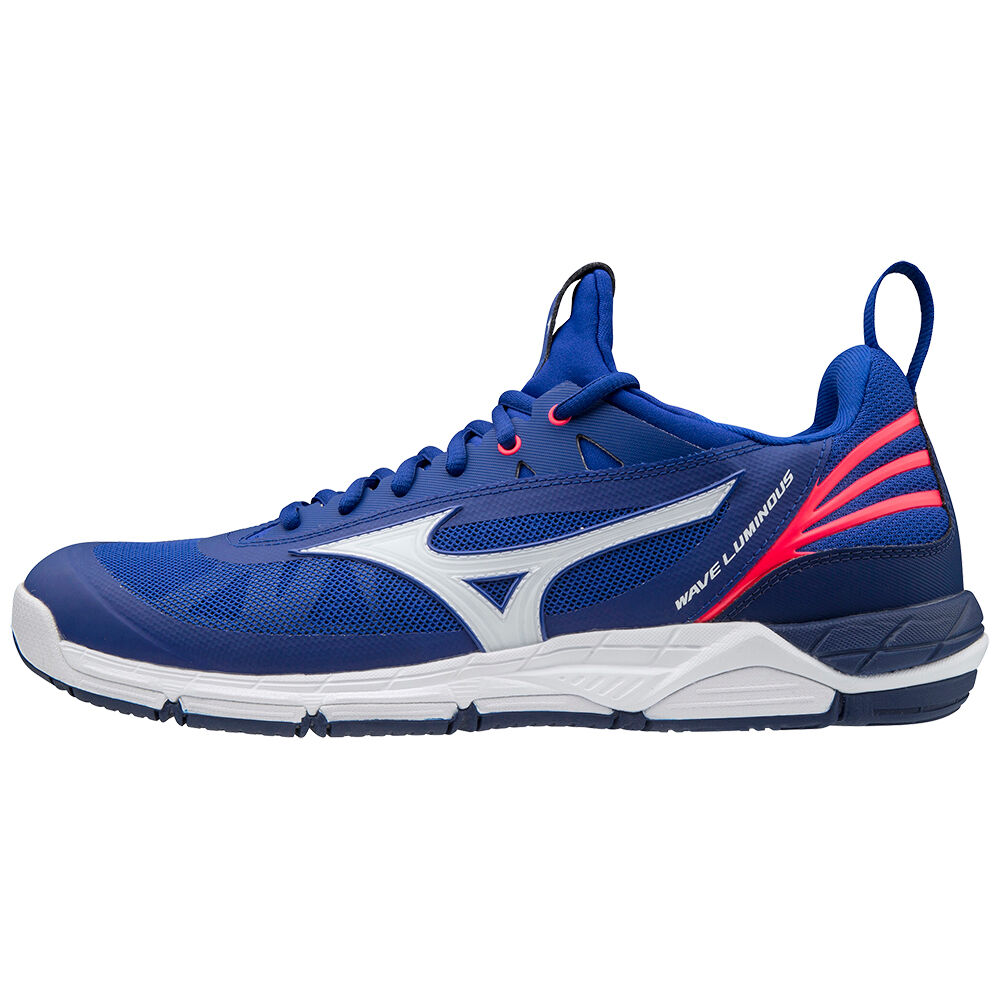 Zapatillas Voleibol Mizuno Wave Luminous Hombre Azules/Blancas/Rosas España CEZV-19623